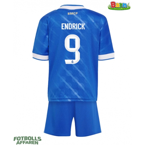 Real Madrid Endrick #9 Tredjeställ Barn 2025-26 Kortärmad (+ Korta byxor)